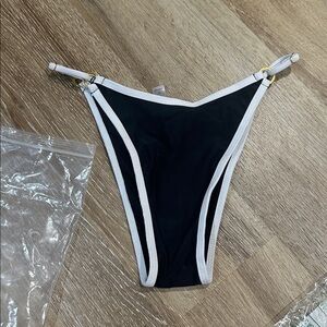 Black and White Bikini Bottom high cut small cheeky